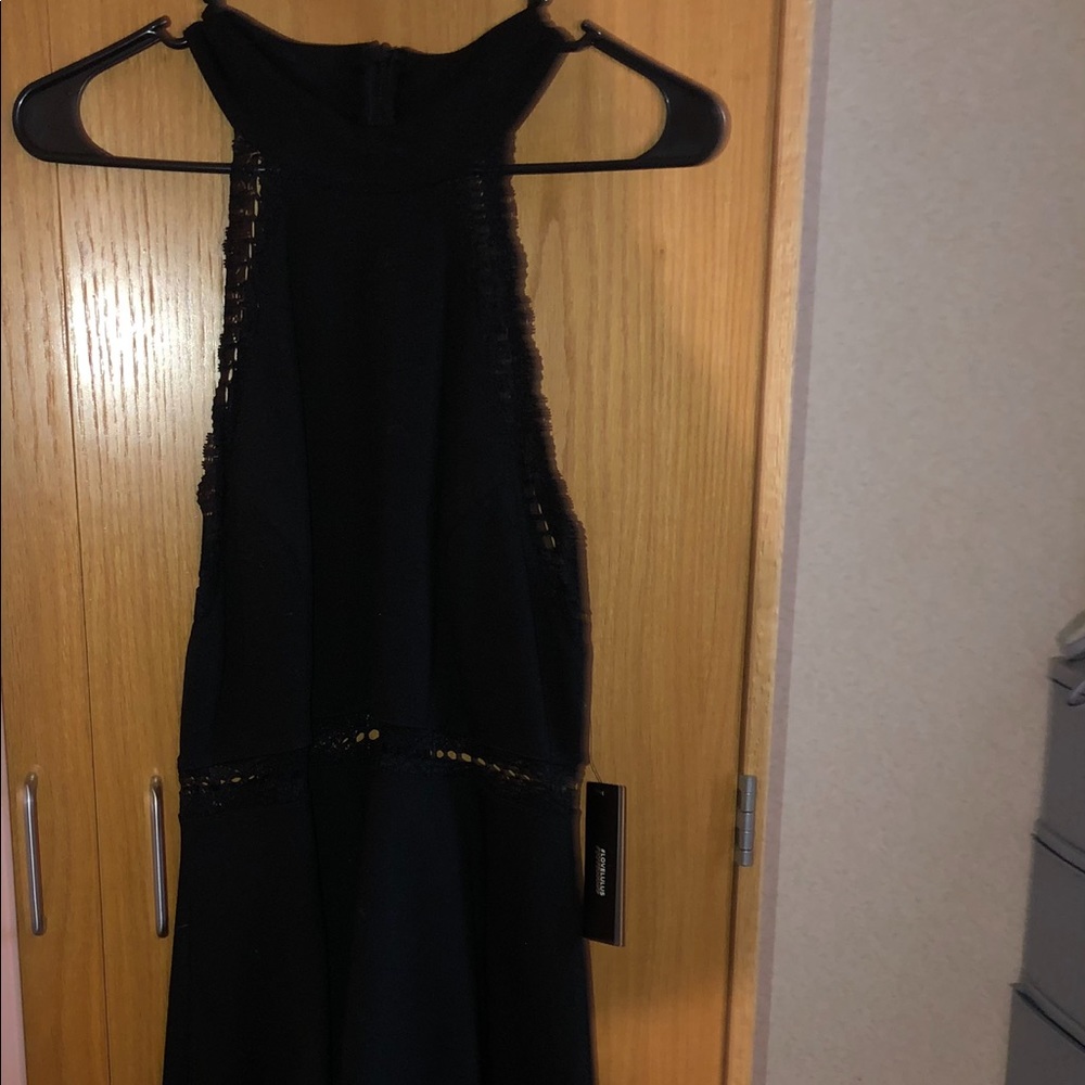 Black High Neck Skater Dress